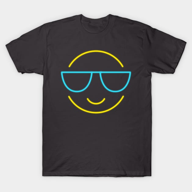 80's Gift 80s Retro Neon Sign Emoji T-Shirt by PhuNguyen